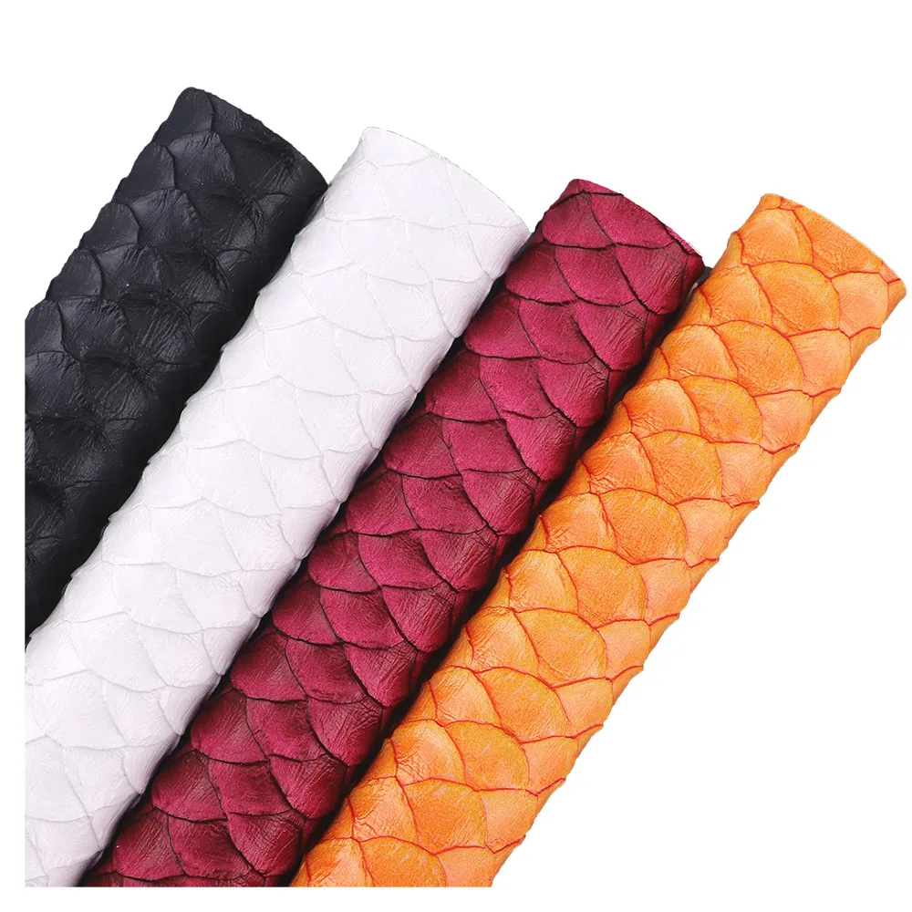 30x134cm Roll Big Scales Embossed Synthetic Faux PU Leather Fabric For DIY Sewing Shoes Handbags Bows BH408