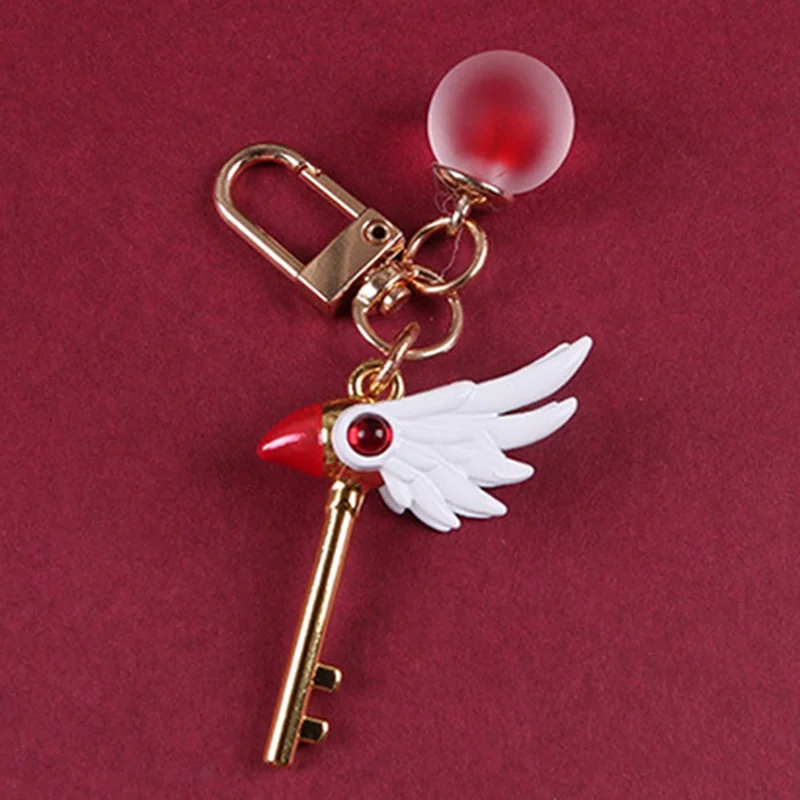 Cardcaptor Card Captor Kinomoto Sakura Bird Magic Wand Stick Clown Card Necklace Pendant Cosplay Keychain Key Ring Prop