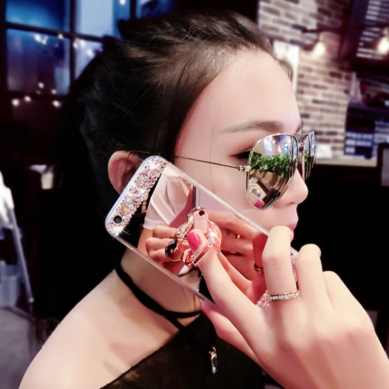 Luxury Glitter Diamond Holder Phone Case For SamsungS25 S24 S23 S22 S21 Plus + Ultra FE Note 20 9 Rhinestone Bling Mirror Cover