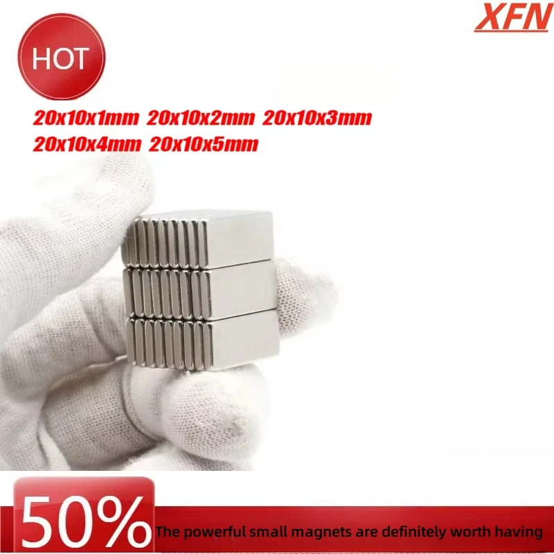 Super Strong Square Magnet Rare Earth Neodymium Magnetic Permanent NdFeB Powerful Block Magnet 20x10x1mm 20x10x3mm 20x10x5mm