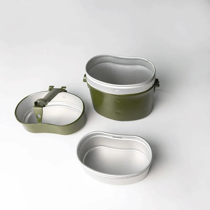 High Temperature Resistant Aluminum Lunch Box Multi-functional Military Style Outdoor Set