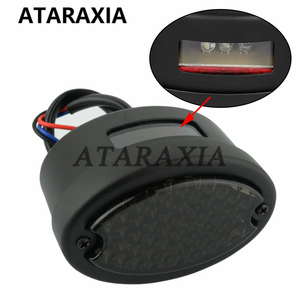 Retro LED Tail Light License Plate Lights Bracket For Harley Brake Stop Lights For Chopper Bobber Taillight Cat Eye Rear Lamp