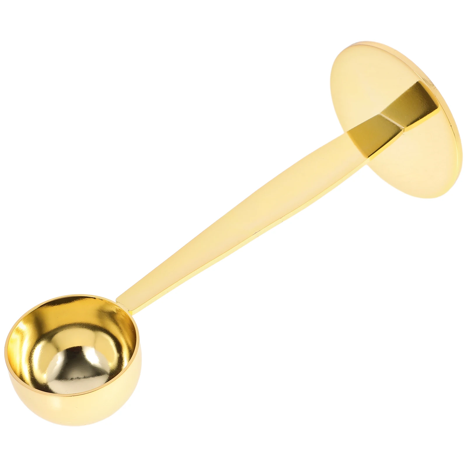 

2in1 Stainless Spoon Espresso Scoop Golden Manual Measuring Tool Powder Coffee Bean Milk Spoon Pressed Bottom Wide