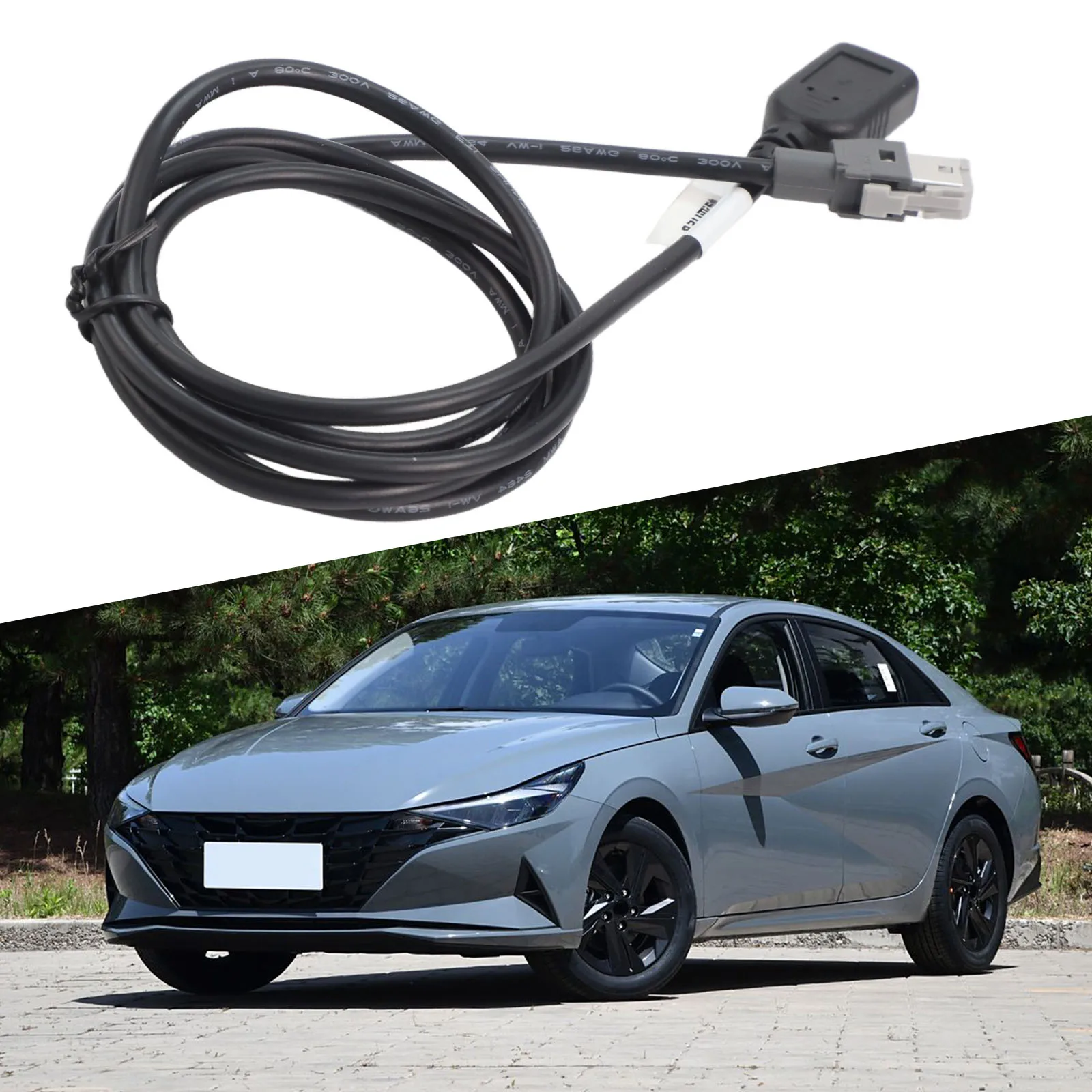USB Female Interface Cable With 4 Pin Female Input For Hyundai And For Kia Radios Requiring Rear Panel Connectivity