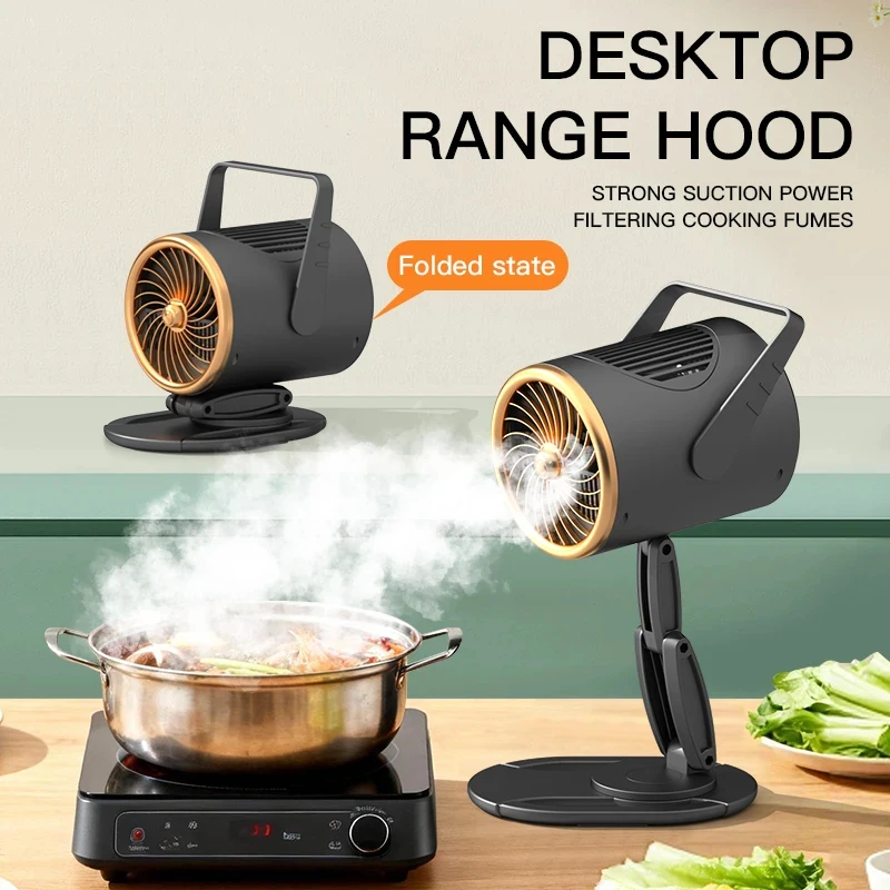 2026 New Portable Foldable Desktop Range Hood ,Exhaust Fan,USB Charging Filter Cooking Fumes for Home BBQ Kitchen Hot Pot Smoke