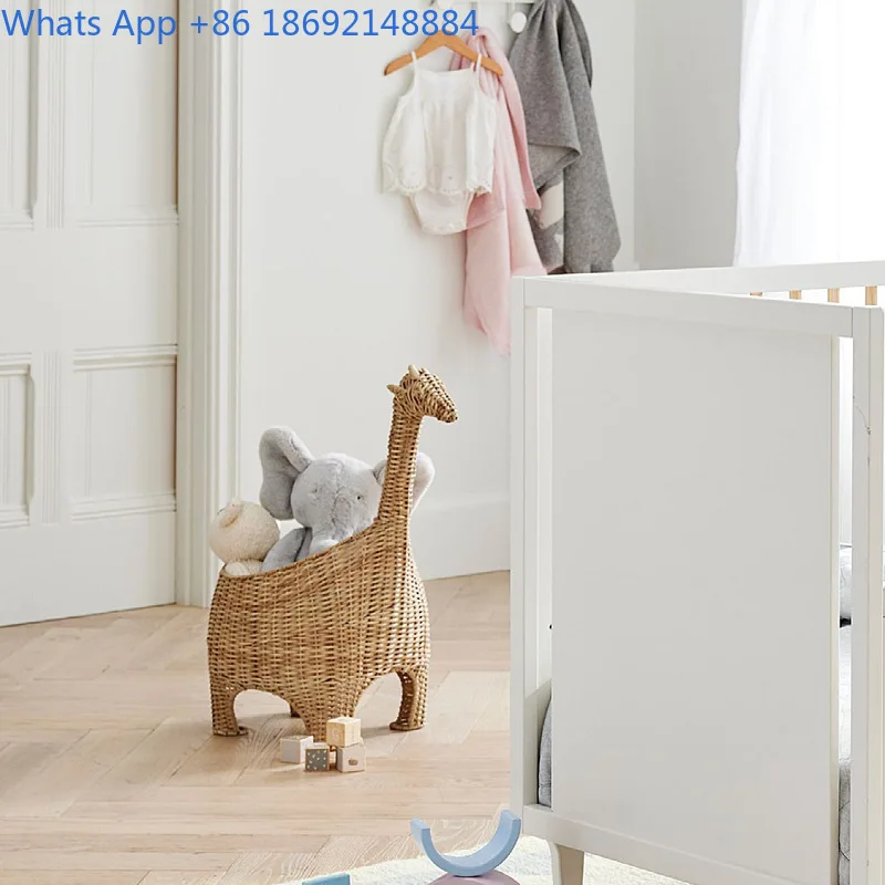Hand-woven Animal Ornament Rattan Basket with Lid Cartoon Toy Storage Basket Miscellaneous Storage Rattan Basket