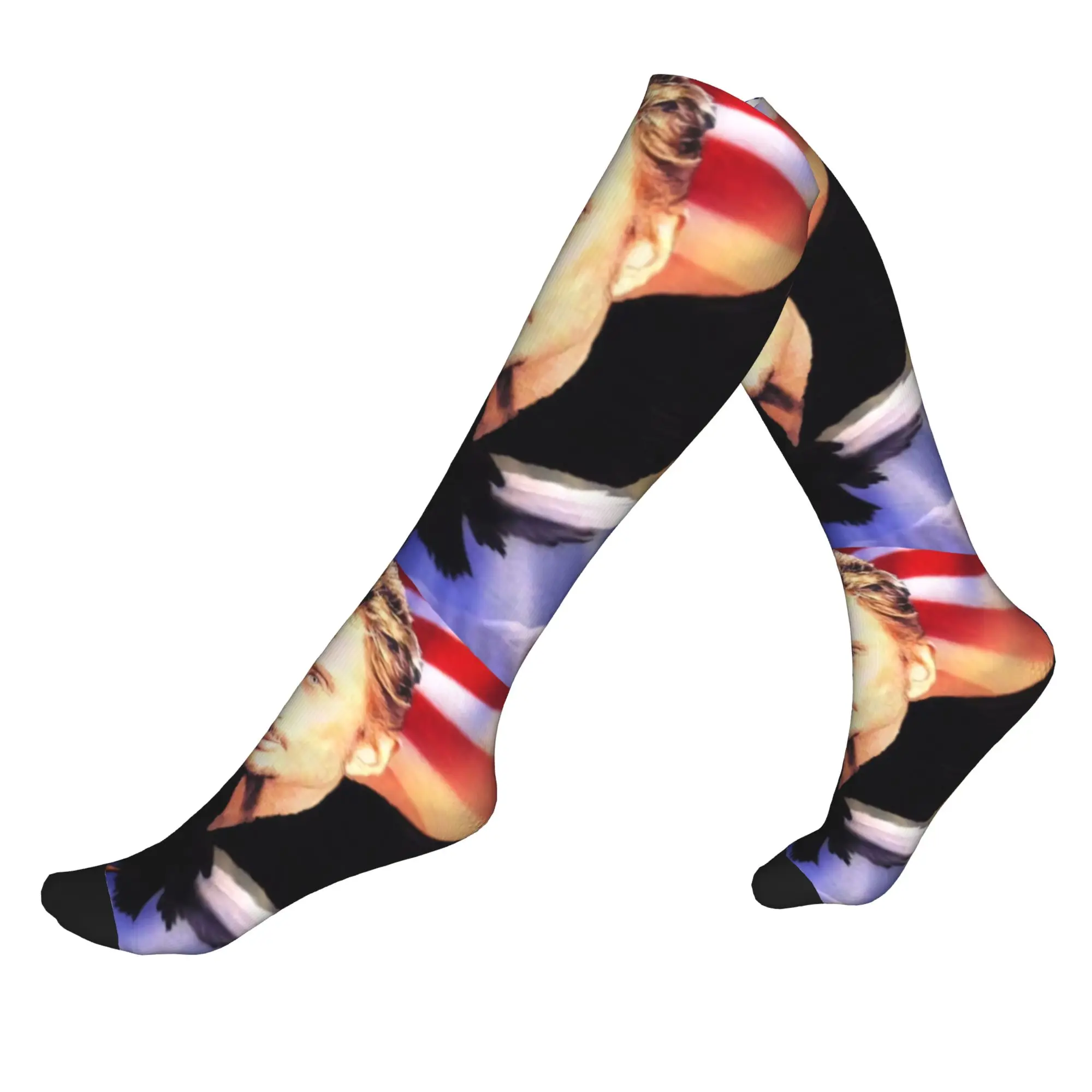 

Funny Printed Johnny Hallyday Socks for Women Men Stretchy Summer Autumn Winter Singer French France Sports Compression Socks