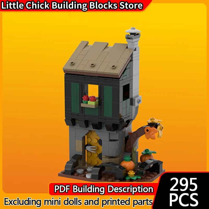 

Средневековый замок, модель MOC, строительные кирпичи, полуполузурованный дом, модульная технология, детские праздничные подарки, сборка игрушек, костюм