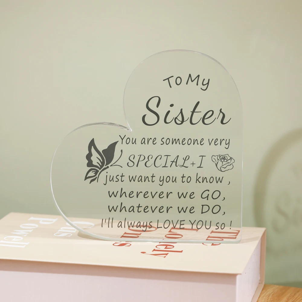 

To My Sister Acrylic Heart Plaque, Sisters Gifts From Sister, Sister Gifts For Women, Sister Gift, Sisters Day, Gifts For Sister