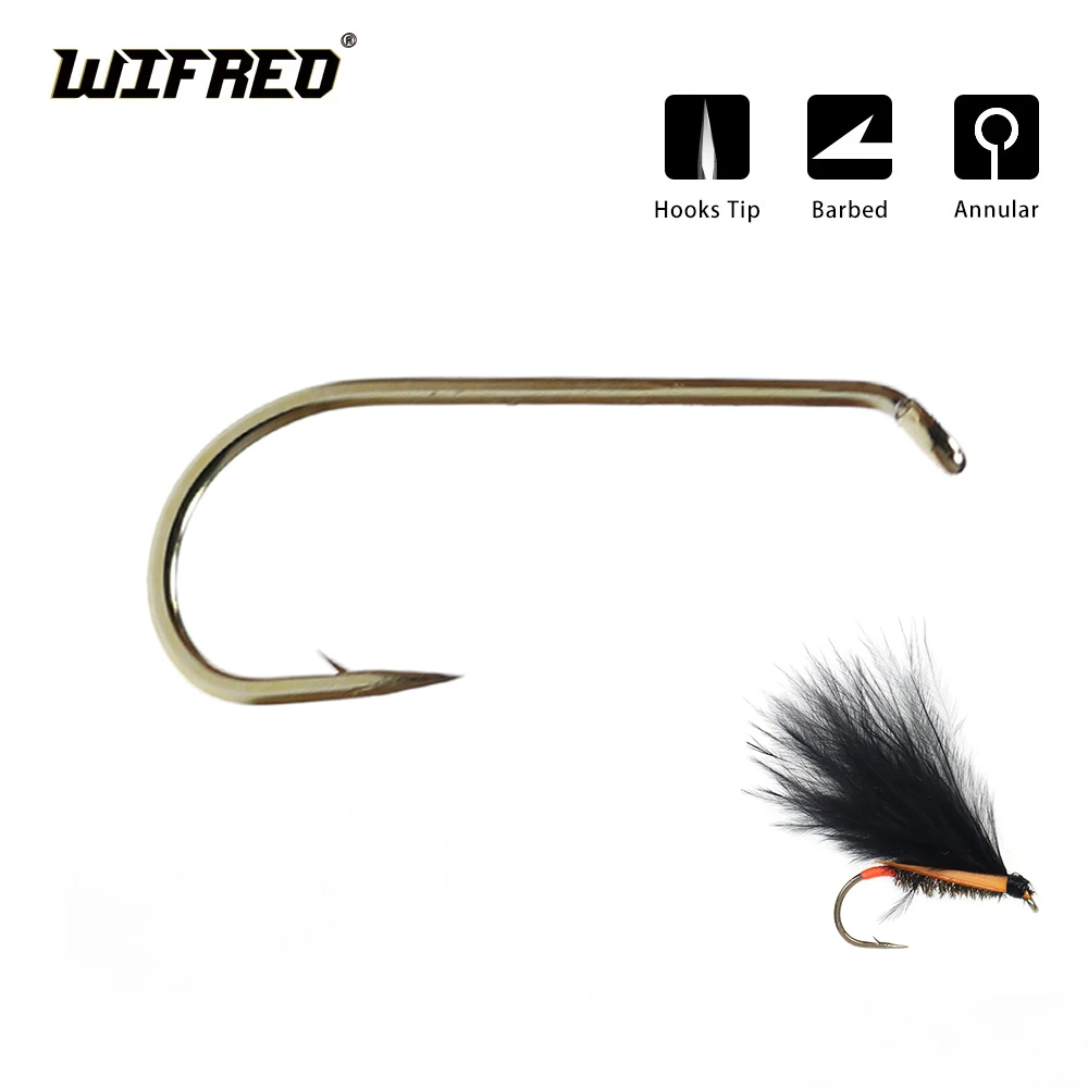 WIFREO 50/100pcs Long Shank Fly Fishing Hooks Dry&Wet&Nymph&Shrimp Caddis Pupa Streamer Fly Hook Fly Tying Fishhook