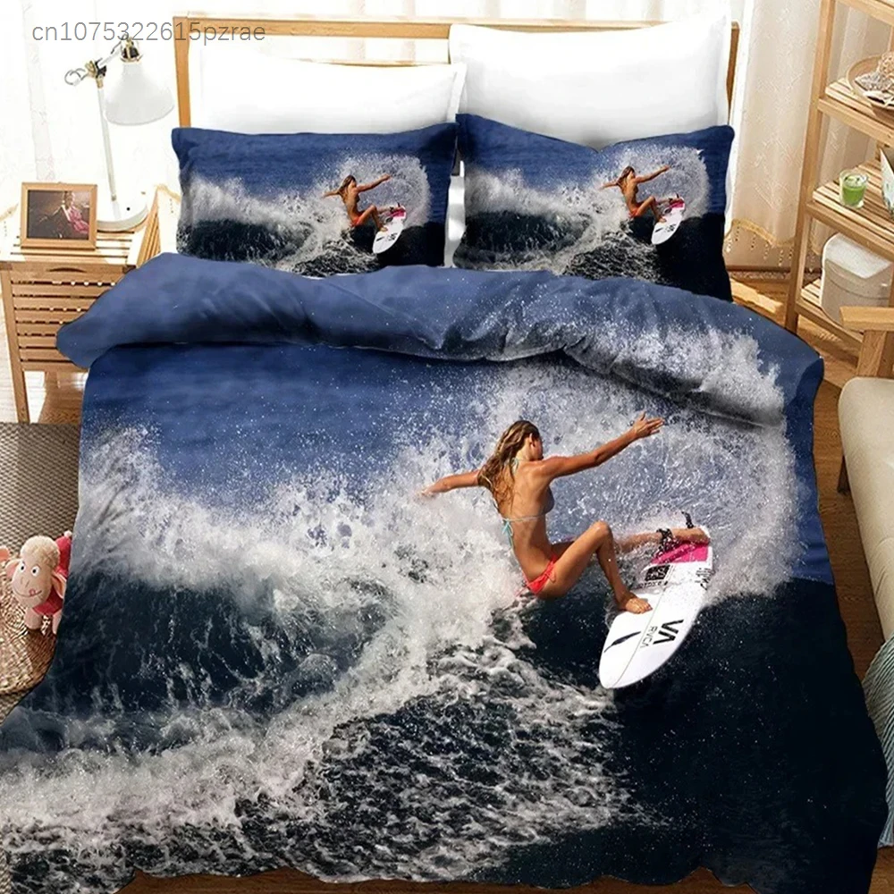Beach Surfing Bedding Set Scen - Home Fashion Textiles ulasan dan harga