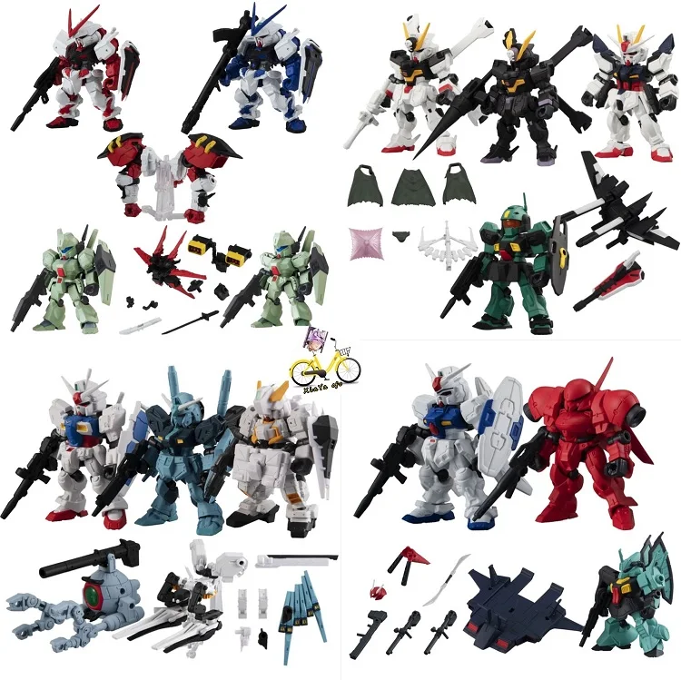 Japanese Bandai Genuine Gacha Scale Model Gundam MSE Gundam Heavyarms Ensemble Gundam Astray Mobile Action Figure Toys