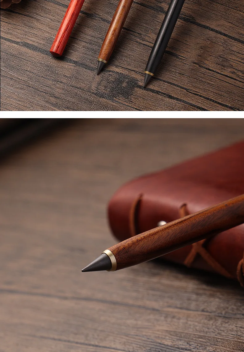 1 Stück Holz-Ewigkeitsstift HB mit 5 Stifteinsätzen, muss nie angespitzt werden, bruchsicher, ideal für Schüler, zum Skizzieren und Zeichnen, hochwertige Ausführung. – Detail 7