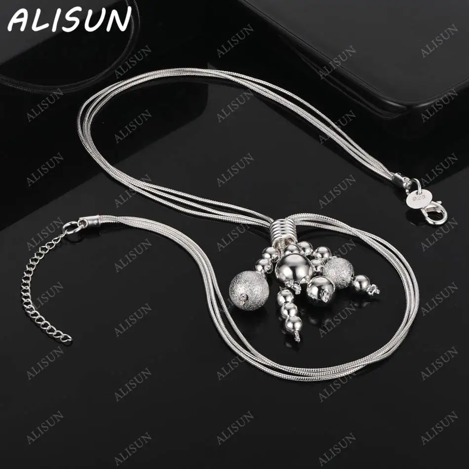 

ALISUN 925 Sterling Silver Fine Chain Necklace For Women Man Fashion Party Wedding Accessories Jewelry Holiday Gifts