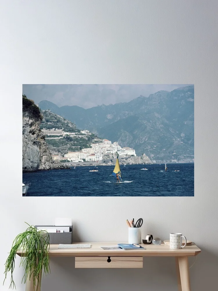 

Slim Aarons - Beach at St Tropez, Print Art Canvas Poster, For Living Room Decor, Home Wall Picture