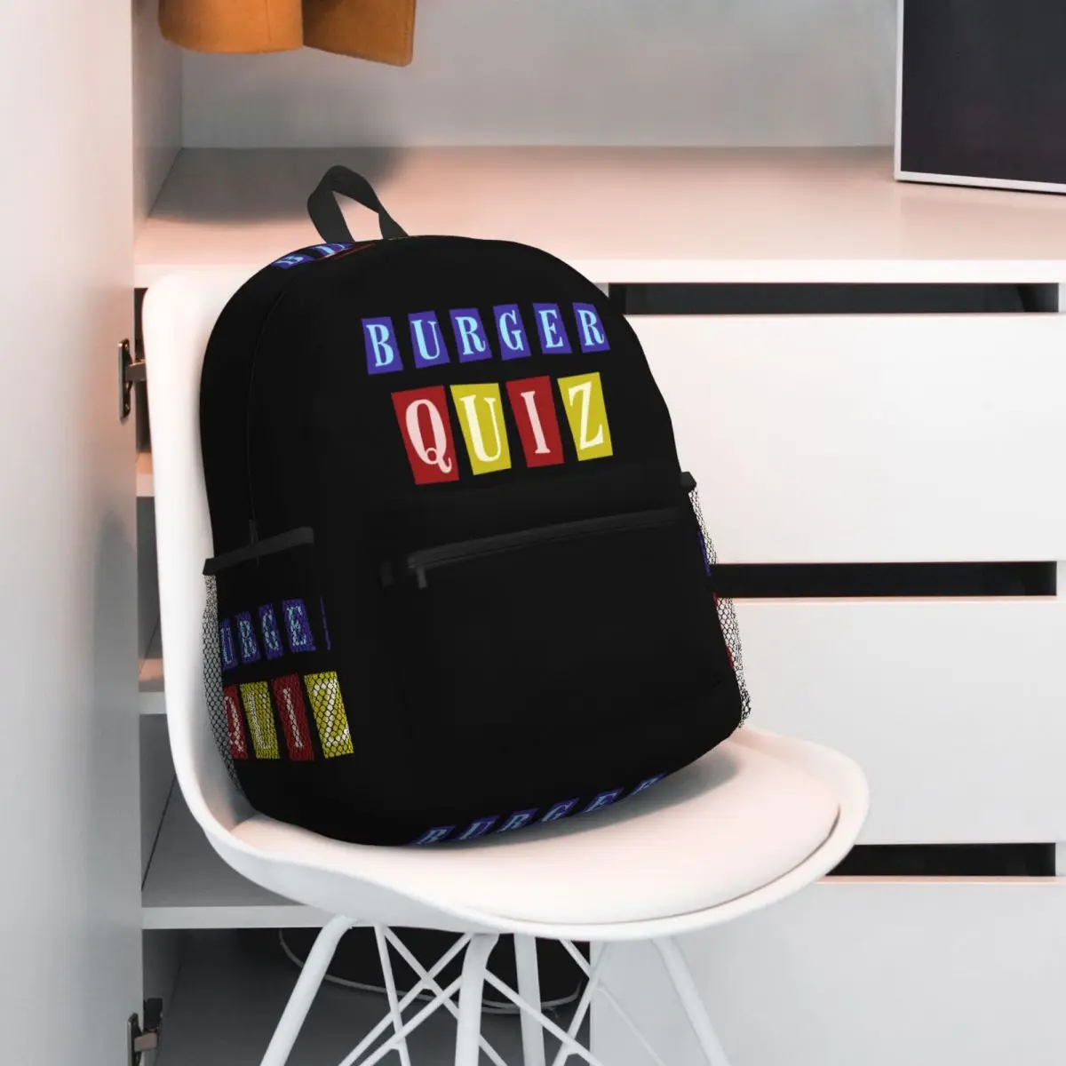 Burger Quizz New Logo  Backpack Daypack Large Capacity Boys Girls BookBag School Bag Shoulder Bags for Men Women