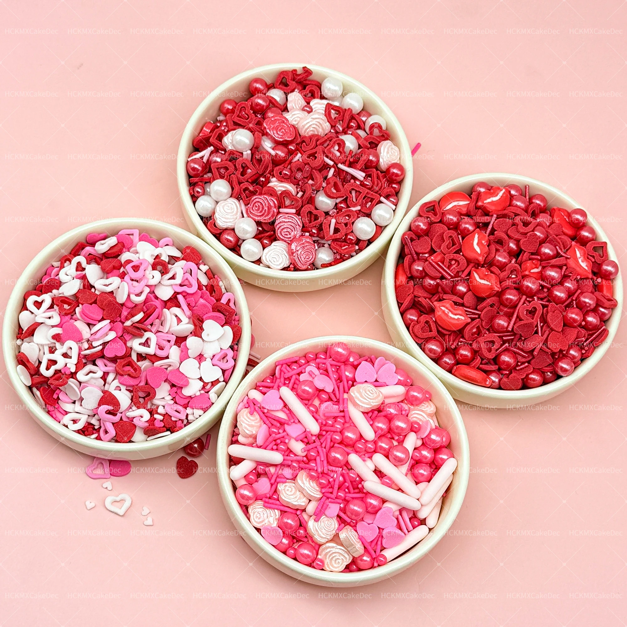 85g/150g Valentinstag rosa weiß Herz Kuchen Dekoration, für Valentinstag Geburtstag Party Kuchen Dekoration liefert, nicht essbar – Detail 4