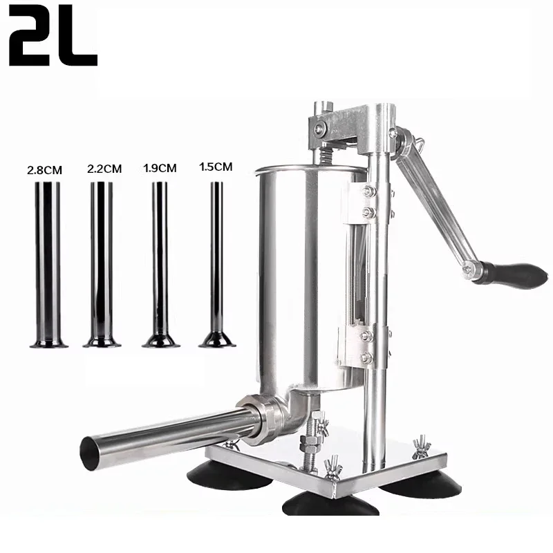 ستوفير السجق العمودي الفولاذ المقاوم للصدأ كرنك اليد حشو آلة السجق اليدوية المنزلية التجارية