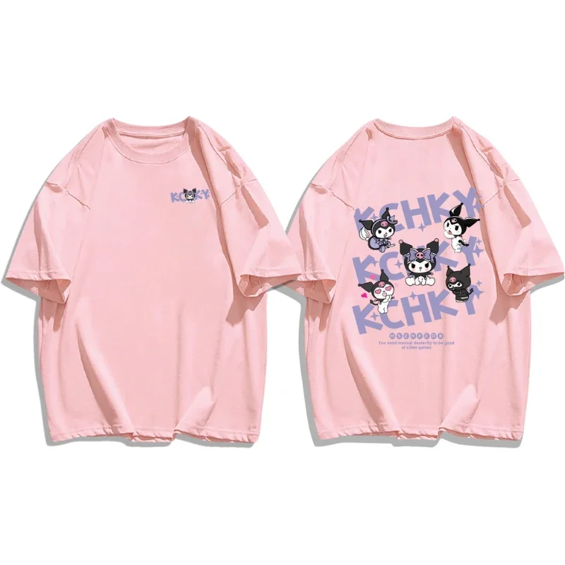 2024 y2k Sanrio Kuromi Harajuku Kawaii Anime T-Shirt Frauen niedlichen Cartoon Grafik Ullzang T-Shirt Hip Hop Streetwear T-Shirts Mädchen