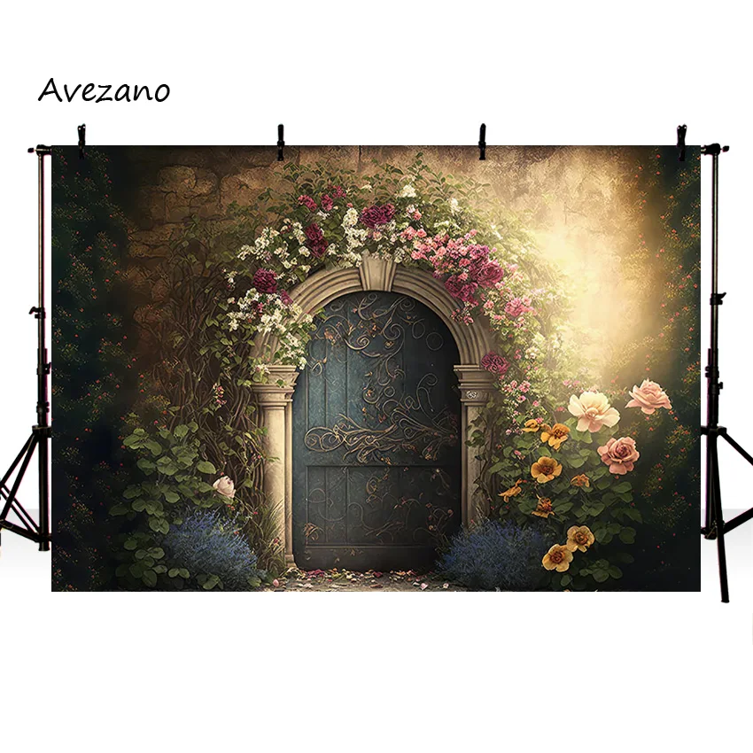 Avezano خمر النفط اللوحة التصوير خلفية مقوس زهرة الباب صورة صورة الزفاف حفلة عيد ميلاد ديكور خلفية