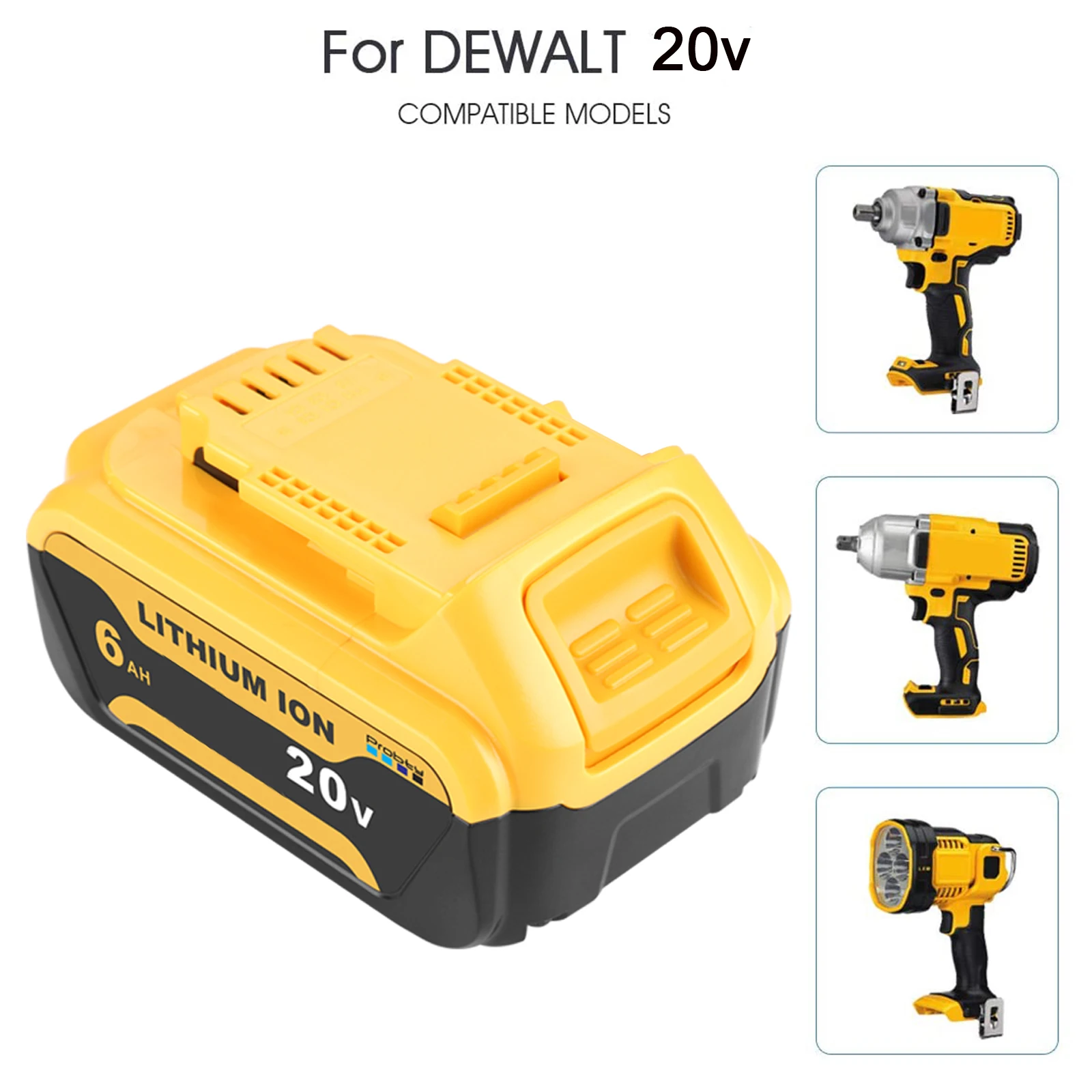 20 V 6.0Ah moc baterii wymiana akcesorium dla DeWalt DCB184 DCB181 DCB182 DCB200 20 V 6A 18v 20 V