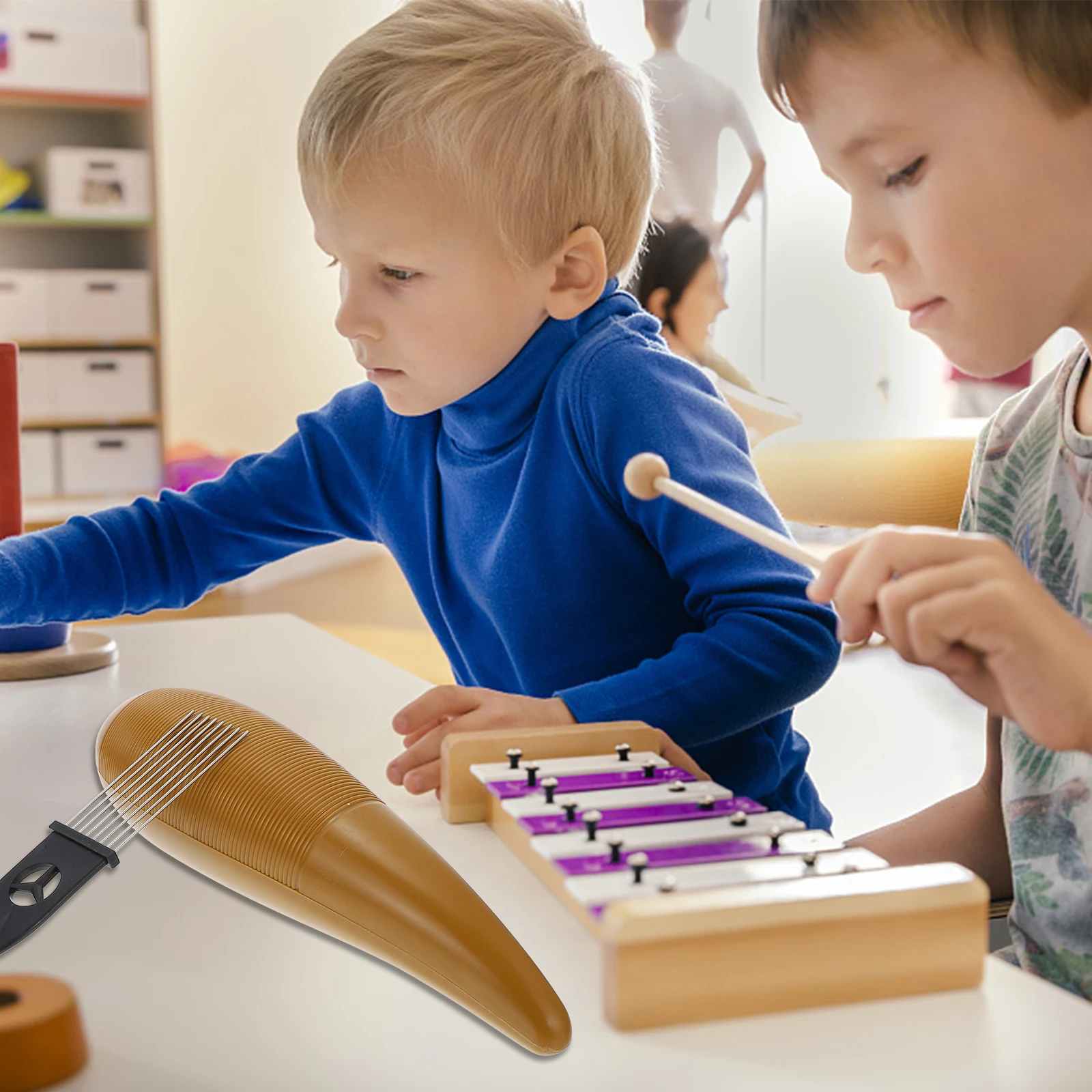 

1set 1Set Guiro Instrument Kids Musical Percussion Plaything Educational Cognitive Development Sound Tool For Early Learning Abs