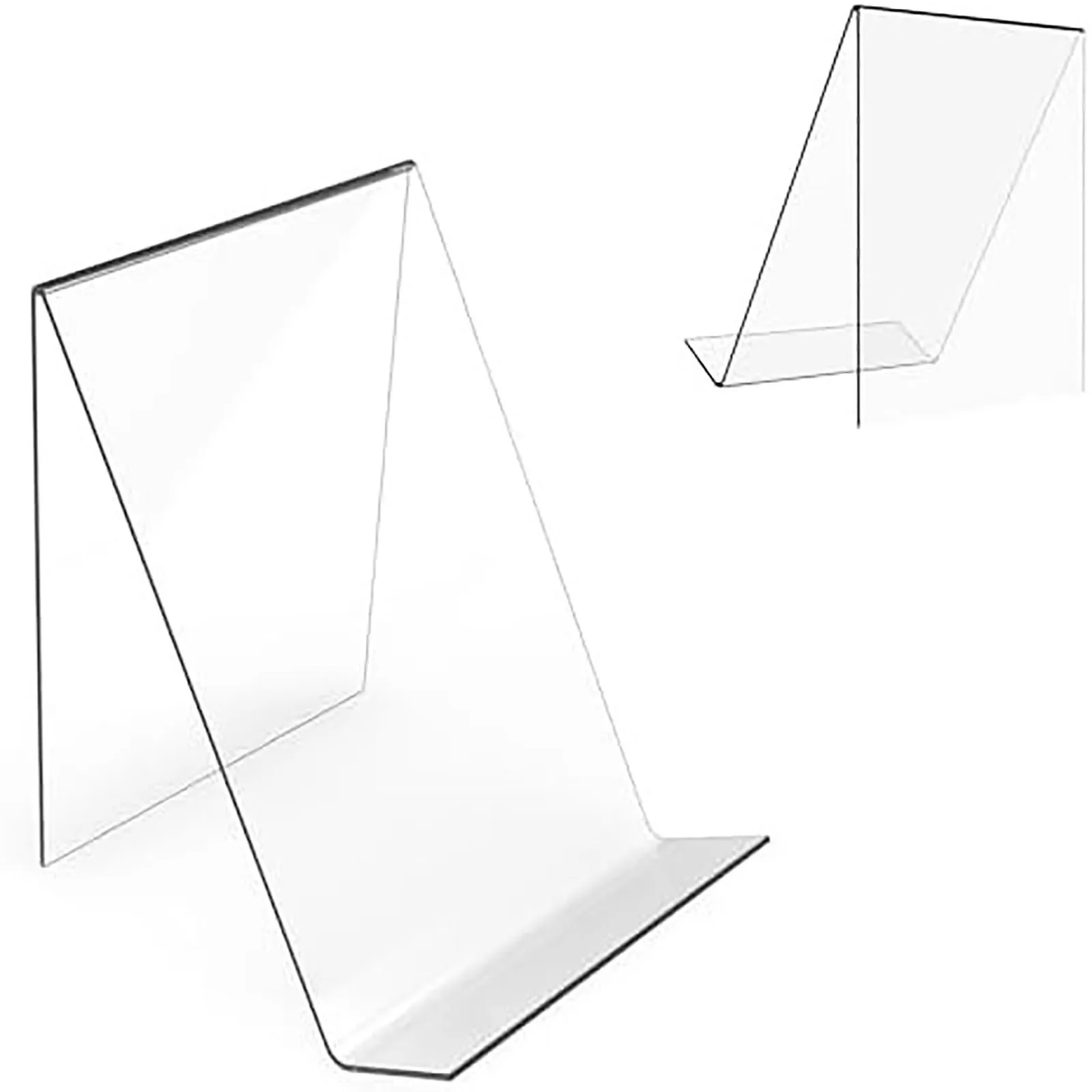 4 Pack Acrylic Book Stand, Book Holder for Display, Clear Easel Stand for Display, Display Holder for CD Frame Picture Magazine