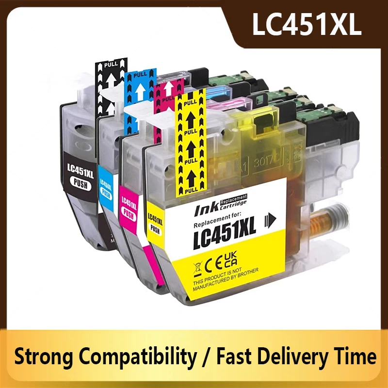

LC451XL LC451 XL 451XL High Capacity Compatible InkJet Ink Cartridge for Brother DCP-J1050DW J1140DW J1010DW Printer