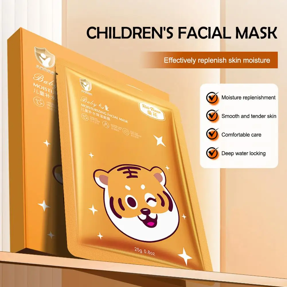 Mascarilla facial para niños, mascarilla hidratante para niños, mascarilla especial hidratante para estudiantes, bebés de 3 a 15 años, cuidado de la piel Fa X5J6