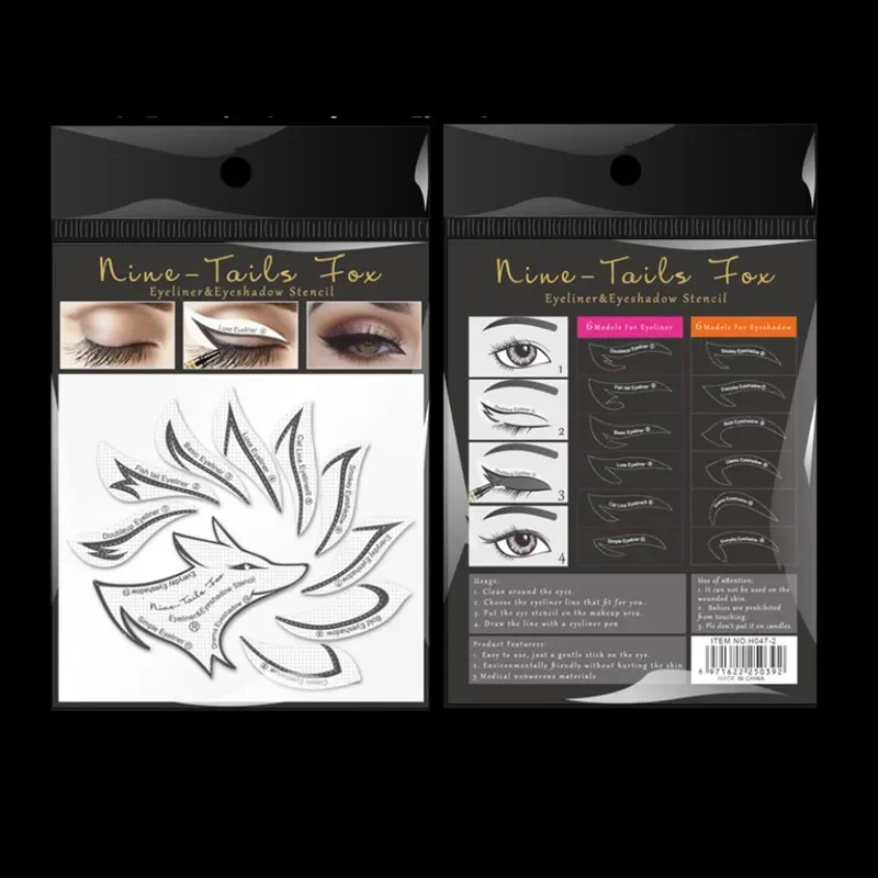 Plantillas de maquillaje de ojos aladas, herramientas de modelado, sombra de ojos, herramienta de plantilla de maquillaje, tarjeta de pegatinas