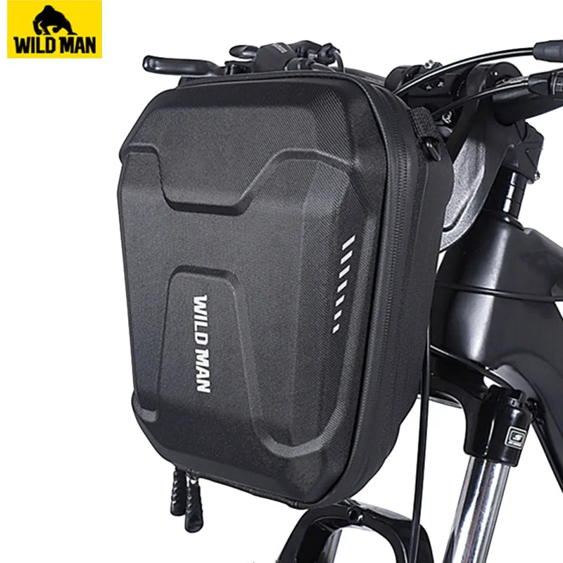 WILD MAN Waterproof Multifunctional Bicycle Handlebar Bag Front Bike Bag EVA Hard Shell Cycling Head Bag Bicycle Assessoires