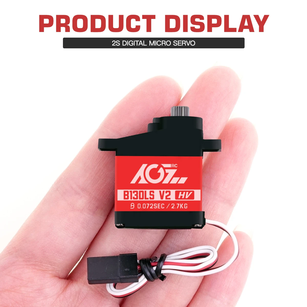 AGFRC Programmable B13DLS V2 0.08Sec Super Fast 2KG Digital Micro Servo Motor For 1/24 Scale Crawler 400/450 Size Helicopter