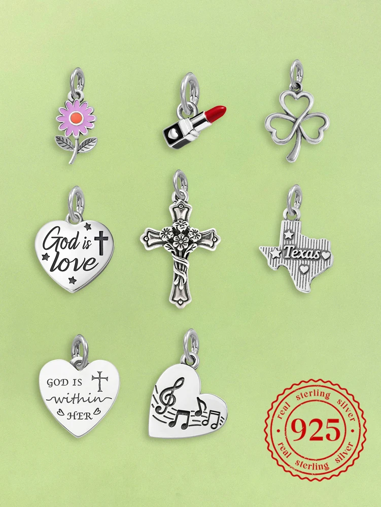 

Adjustable 925 Sterling Silver Vintage Pendants God Cross Charms Beads Fit Original Bracelet Necklace DIY Jewelry For Women