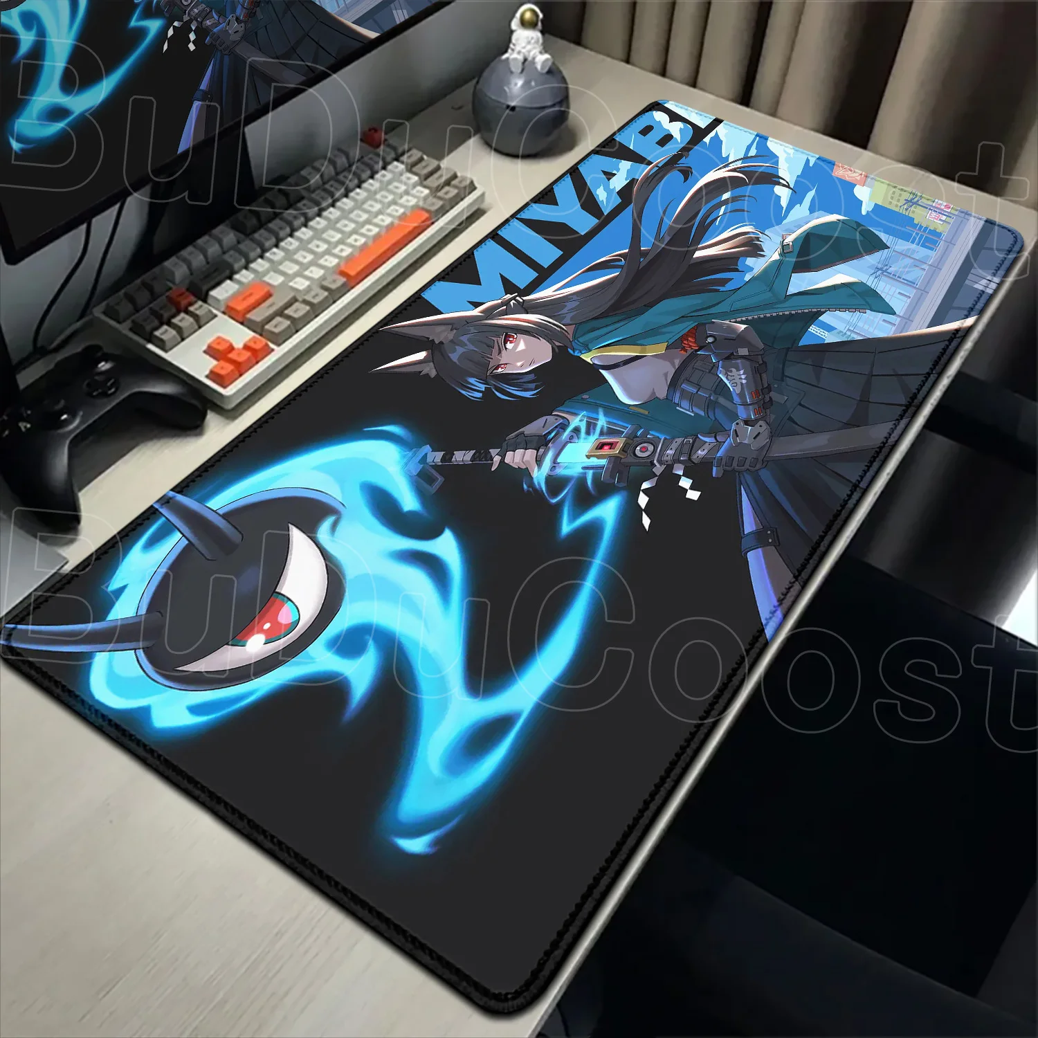 Non-Slip Offices Pc Keyboard Mat Large XXL Gaming Accessories Programmer Mousepad Zenless Zone Zero Hoshimi Miyabi Game MousePad
