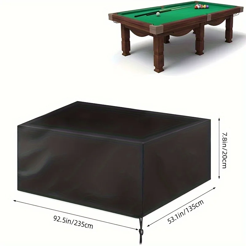7/8/9ft Heavy‑Duty Oxford Pool Table Cover Waterproof Dust UV‑Resistant Protective Cover for Billiards Tables Outdoor Storage
