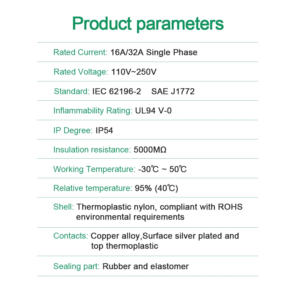 Chiefleed-Adaptador convertidor de cargador EV de 7,2 kW, tipo 1 a tipo 2, macho a hembra, SAEJ1772 a IEC 62196, 16A, 32A