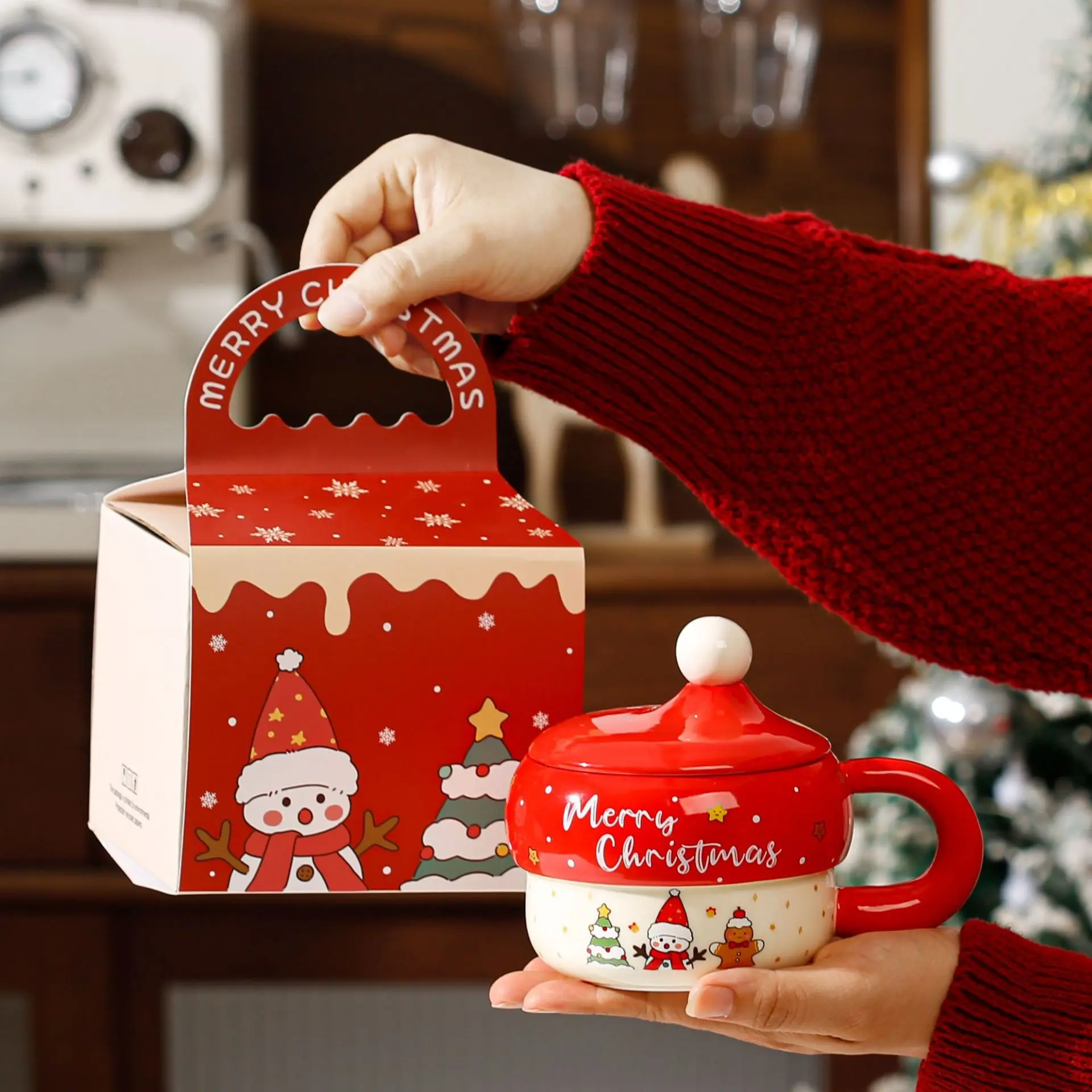 

Рождественская мультяшная керамическая чашка для коллег, кружка, 2200, рождественский подарок, чашка, керамическая кружка в корейском стиле