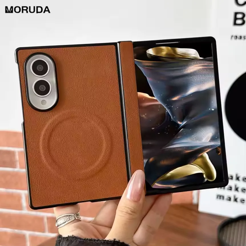for Samsung zfold8 for Magsafe Leather Matte Case for Samsung Galaxy Z Fold 8 Ultra 7 6 zfold 3 4 5 Wireless Charging Back Cover