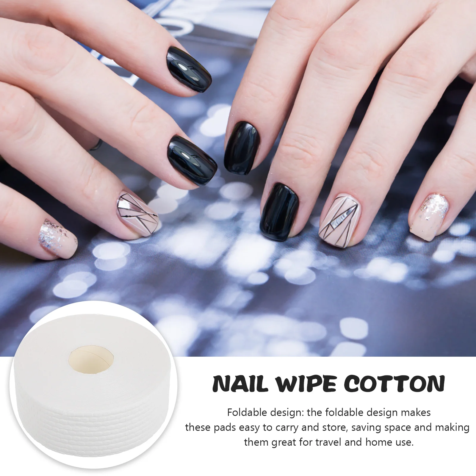 1 لفة لا الوبر مسمار وسادات قطنية ماصة للغاية لإزالة طلاء الأظافر سريعة مناديل مانيكير صالون أدوات العناية المنزلية #3