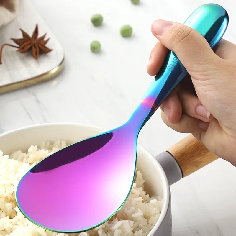 1PC Large Capacity Rice Spoon Shovel Stainless Steel Paddle Soup Scoop Canteen Serving Public Meal  Kitchen Cooking Tools