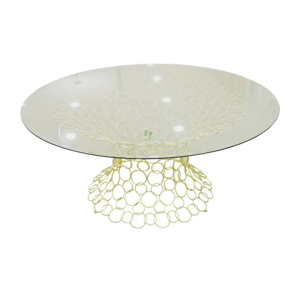 Modern light luxury creative wrought iron dining table, villa/hotel/model room/American dining table