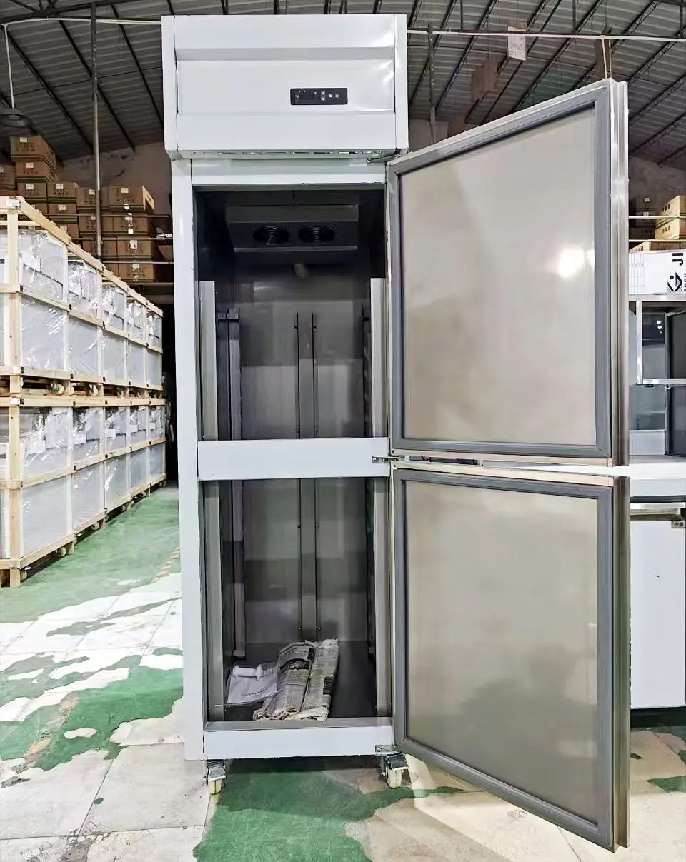 

For Commercial Stainless Steel Single-Temperature Vertical Upright Freezer 2-Door Automatic Defrost 14 Shelves Electronic Contro