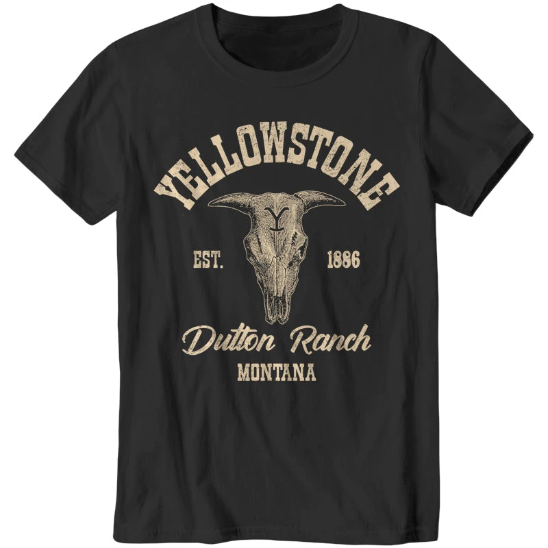 T-shirt unisexe en coton 100% avec graphismes de la série américaine Yellowstone Dutton Ranch, chemise de mode pour hommes et femmes de haute qualité, été 2026