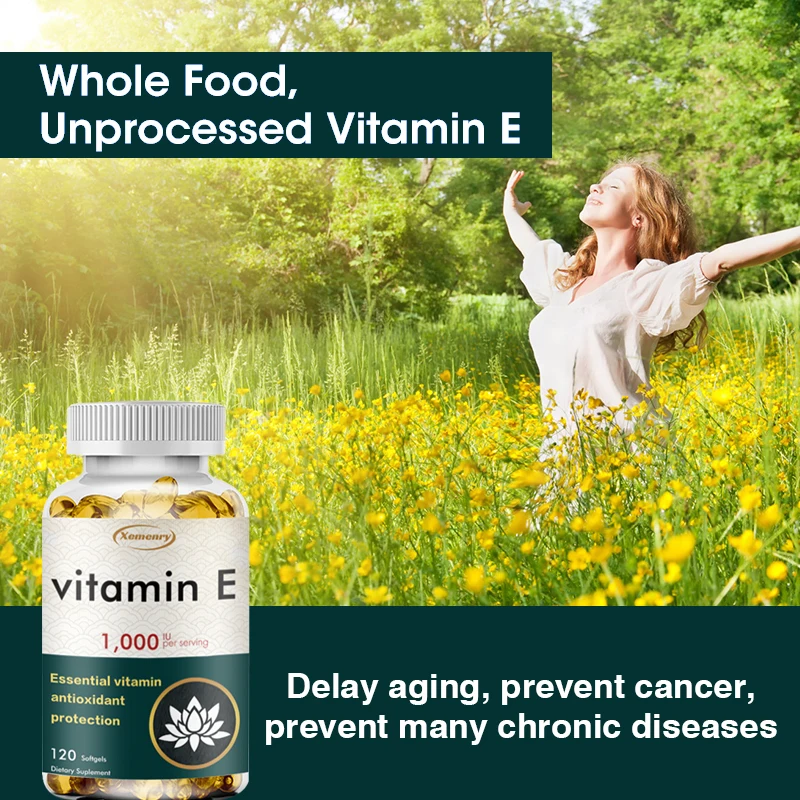 Premium Vitamin E Oil Capsules - Support skin, heart and immune health Highly Absorbable, Vegan, Non-GMO