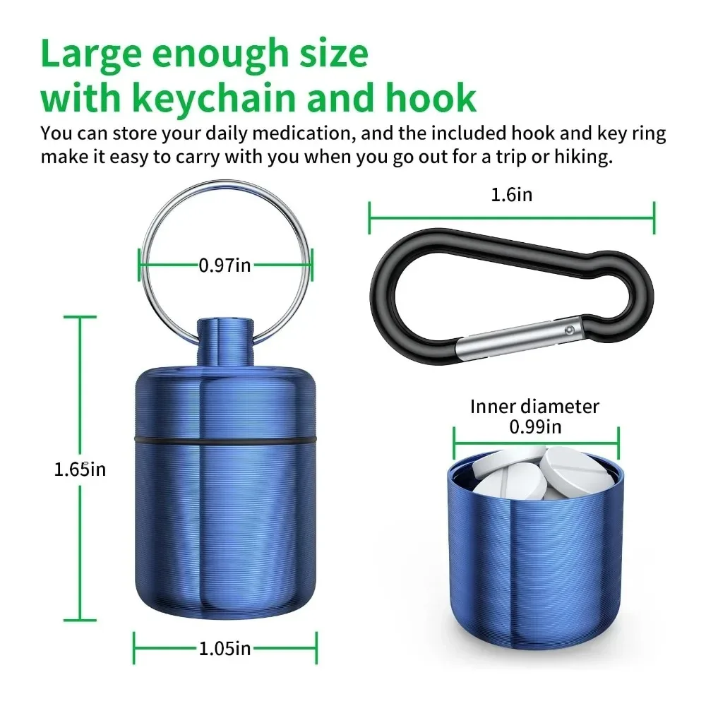 New Premium Travel Waterproof Outdoor Keychain Pill Box Earplug Case Container Bottle Storage for Medicine Vitamin Supplements - view 5