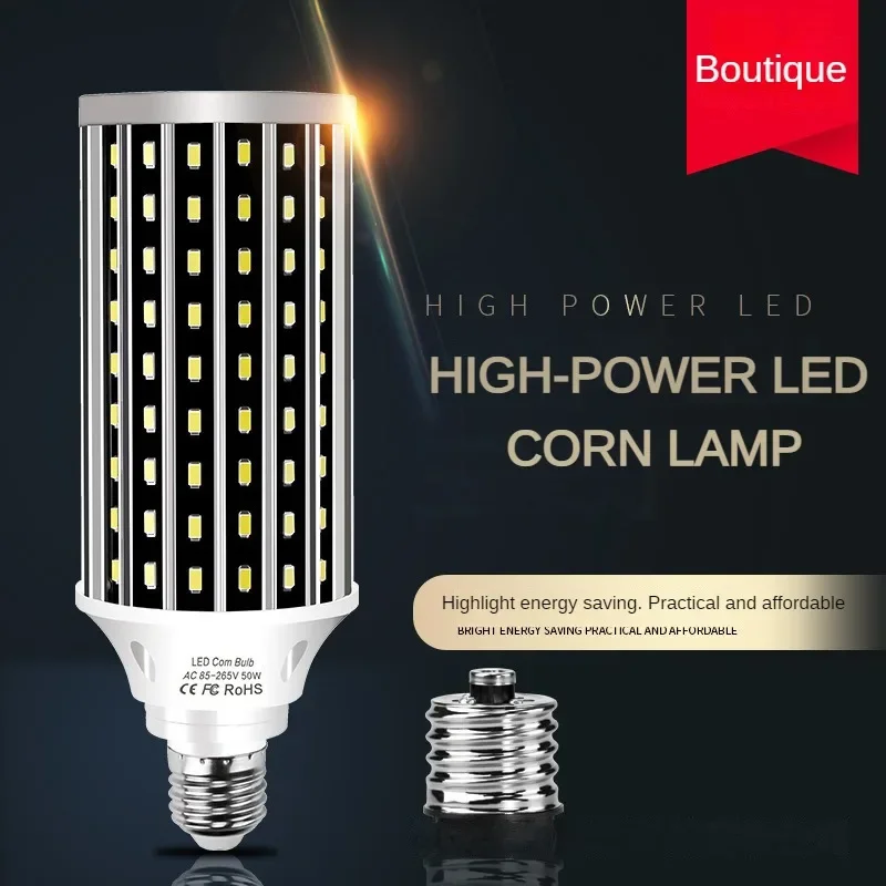 

E27 High-power LED Bulbs 50W Lighting Fan, Corn 360 Degree Luminescence, Uncovered Corn Lamp, LED Bulb