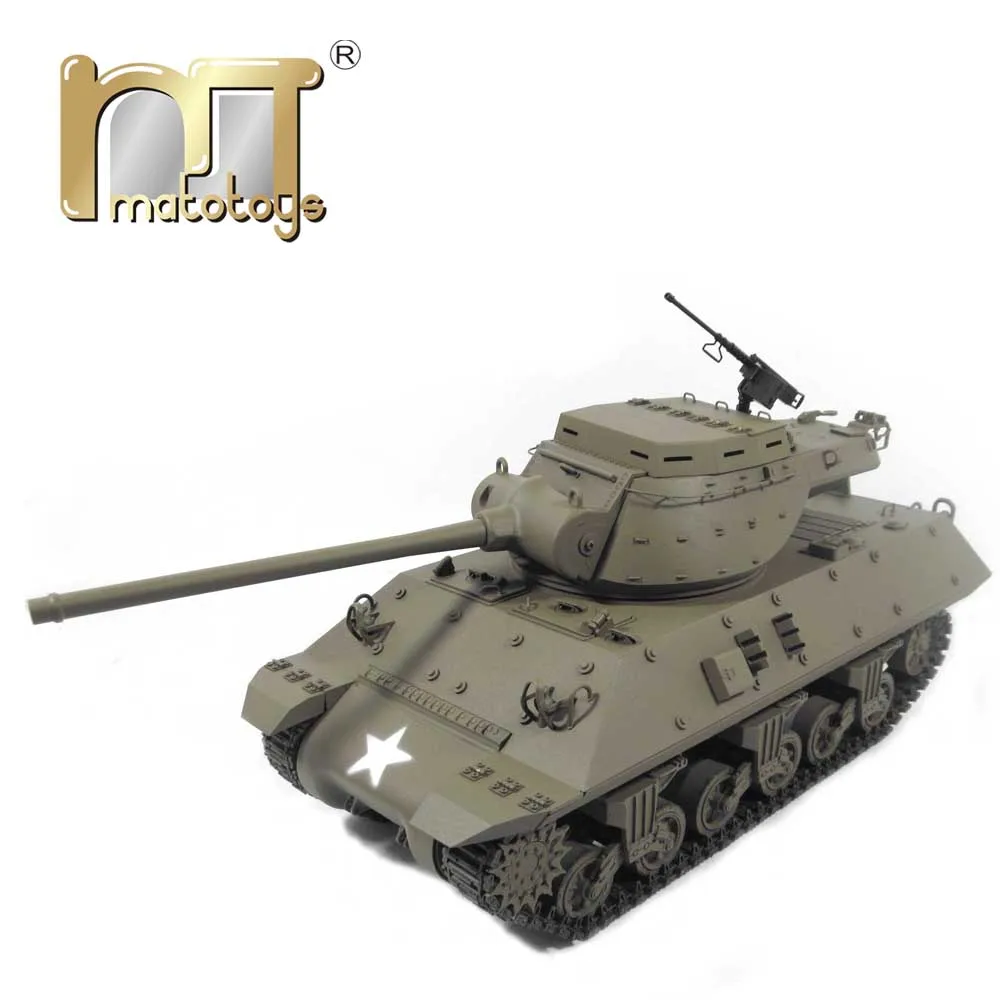 MATO 100% Metal Tank Remote Control M36 Destroyer Army Green 1:16 RC Tank Ready To Run Infrared Recoil Model