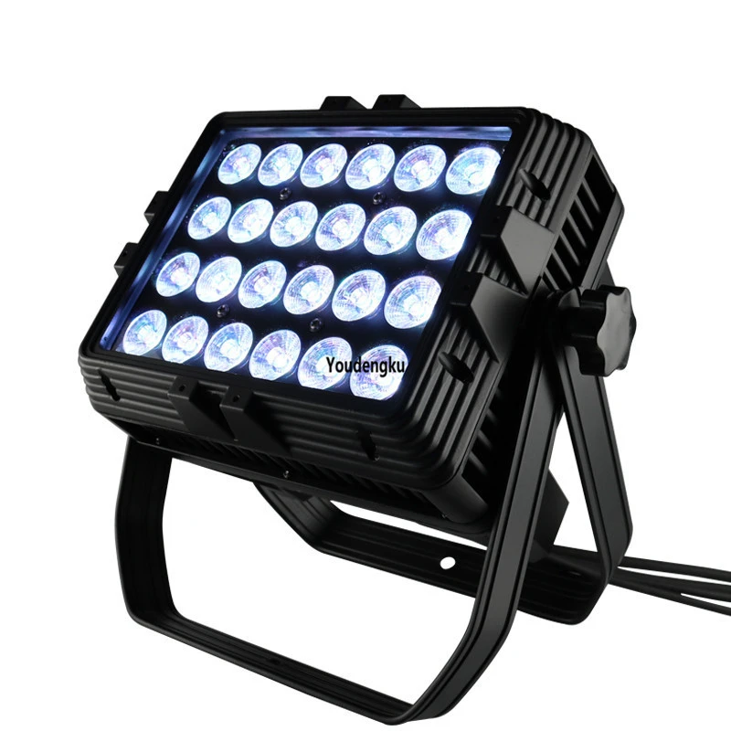 4pcs with case 24x15w Led Par Light IP65 led wall washer RGBWA 5in1 Square Landscape Spot Garage Building Light Aluminum