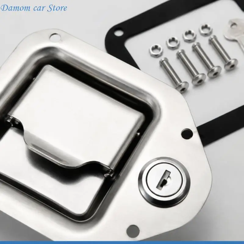 A2UC Trailer Toolbox Lock Set with Stainless Steel Bodies, Keyed Lock Cores, and Protective Plastic Keyway Covers for Closures