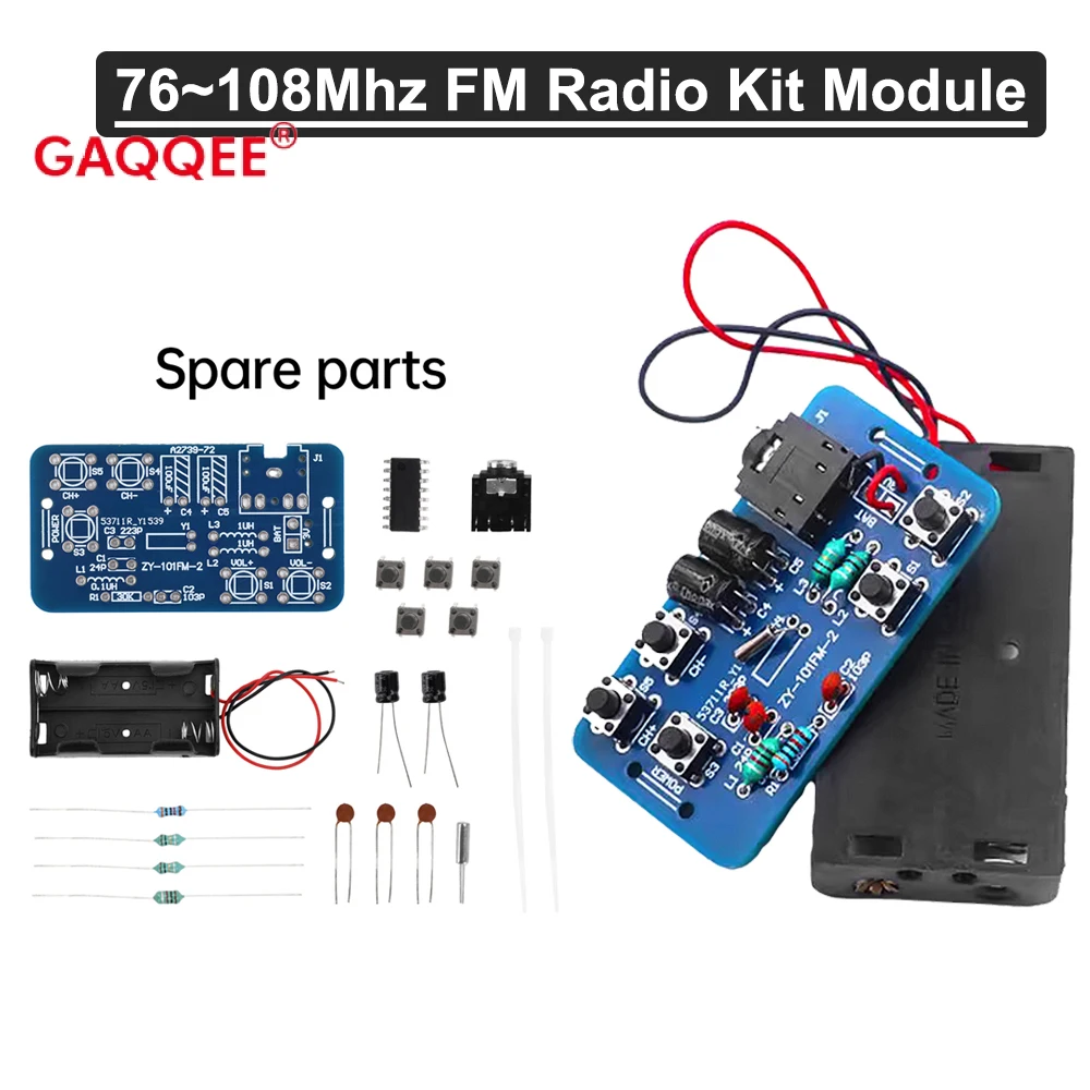 76~108Mhz FM Radio Kit RDA5807 Radio Module Electronic Production Training DIY Electronic Kits Wireless Stereo FM Radio Receiver